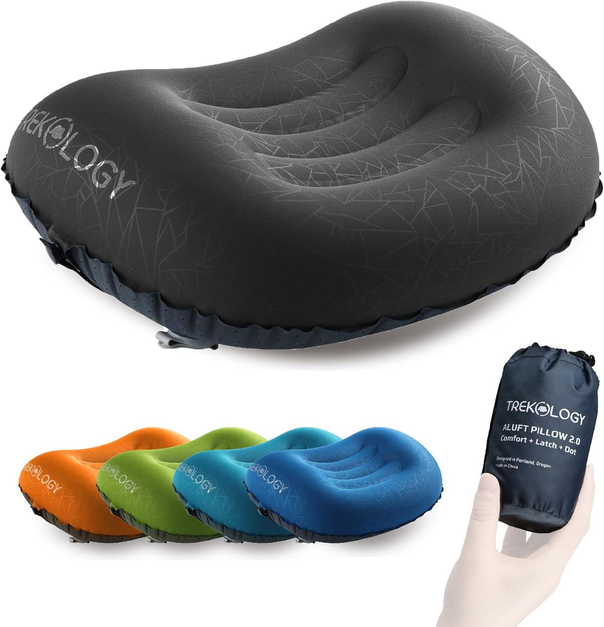 Aluft 2.0 Small Inflatable Camping Pillow for Backpacking, Travel