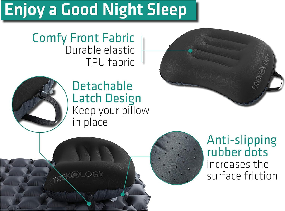 Aluft 2.0 Small Inflatable Camping Pillow for Backpacking, Travel