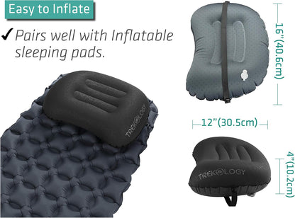 Aluft 2.0 Small Inflatable Camping Pillow for Backpacking, Travel