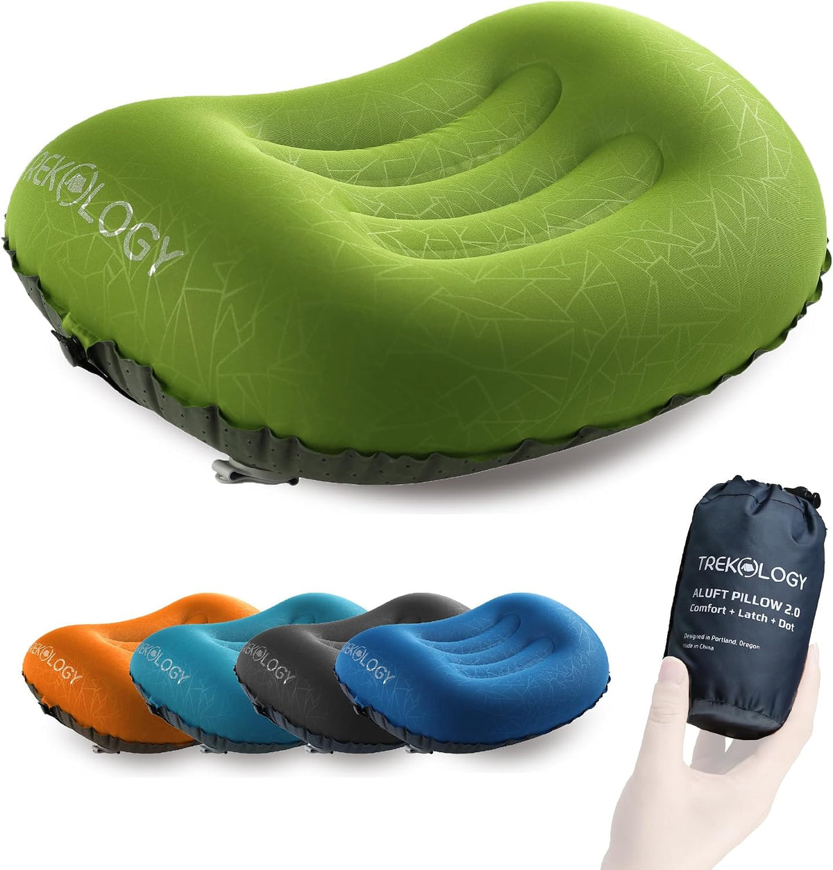 Aluft 2.0 Small Inflatable Camping Pillow for Backpacking, Travel