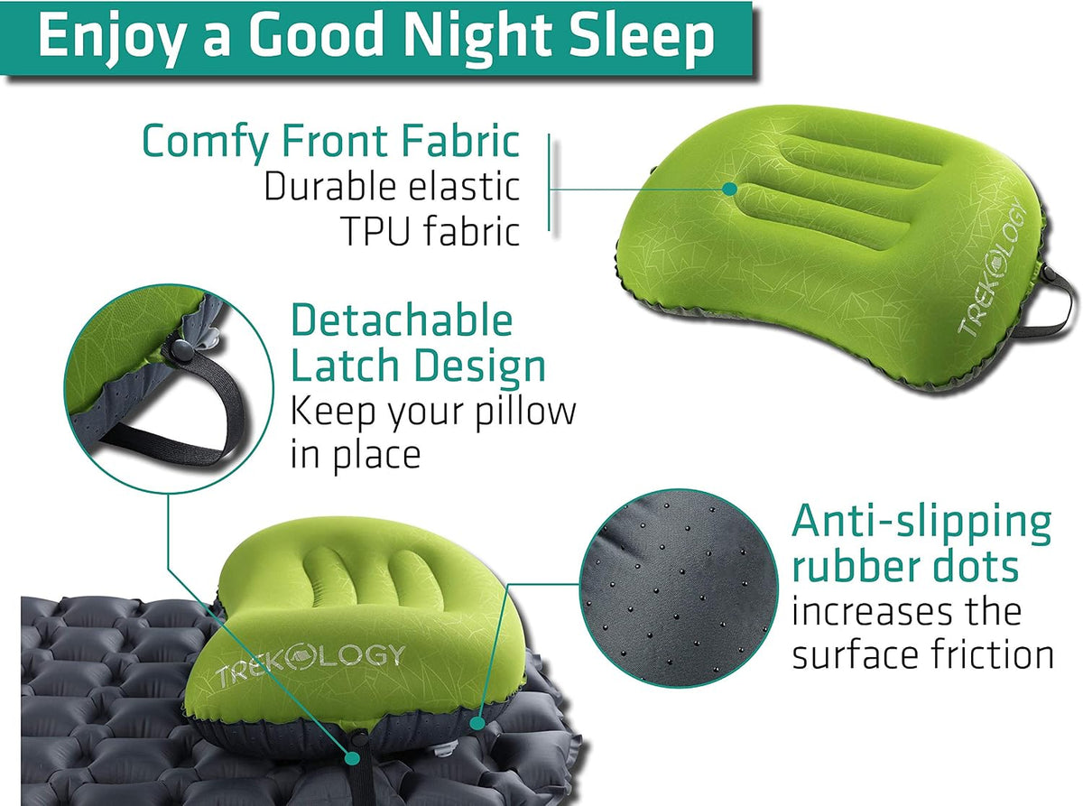 Aluft 2.0 Small Inflatable Camping Pillow for Backpacking, Travel