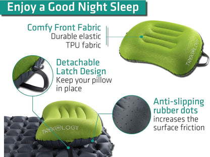 Aluft 2.0 Small Inflatable Camping Pillow for Backpacking, Travel