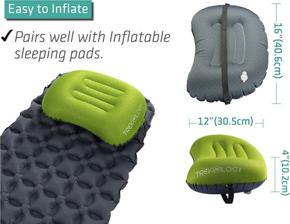 Aluft 2.0 Small Inflatable Camping Pillow for Backpacking, Travel