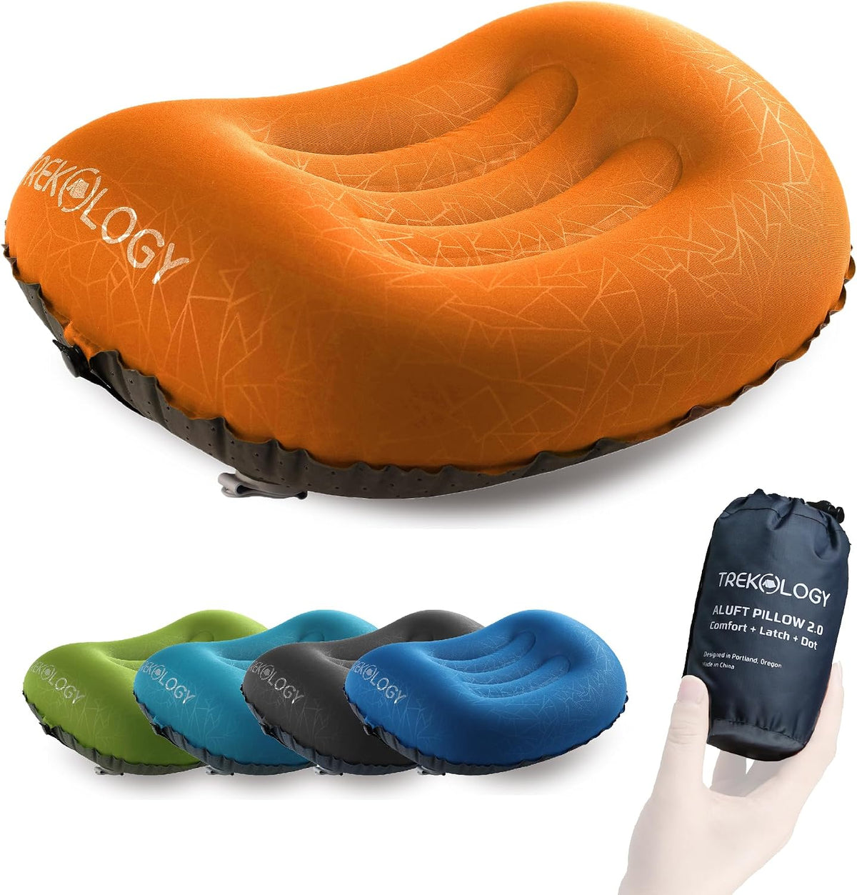 Aluft 2.0 Small Inflatable Camping Pillow for Backpacking, Travel