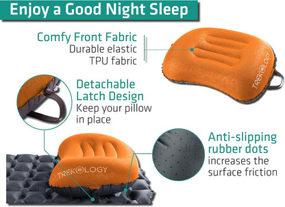 Aluft 2.0 Small Inflatable Camping Pillow for Backpacking, Travel