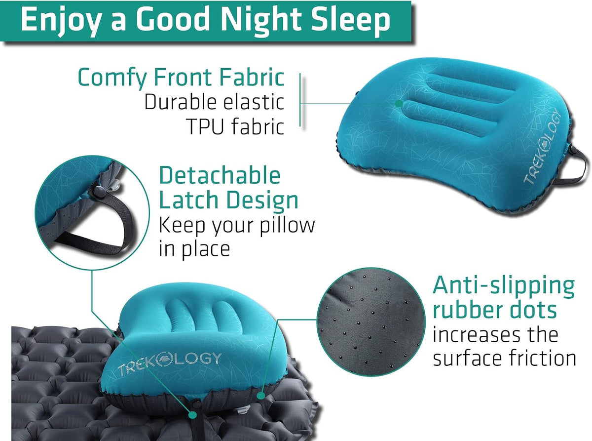 Aluft 2.0 Small Inflatable Camping Pillow for Backpacking, Travel