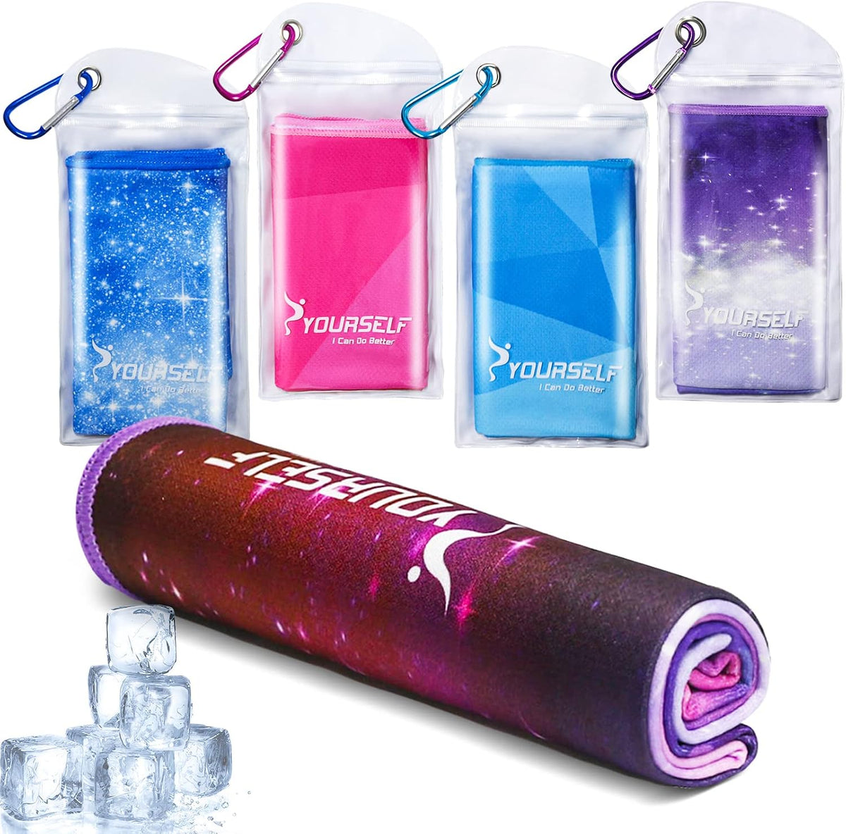 Cooling Towel for Instant Relief Cool Bowling Fitness Yoga Towel-40 x12 Use as Cooling Neck Headband Bandana Scarf,Stay Cool for Travel Camping Golf Football &Outdoor Sport(Dark Blue)