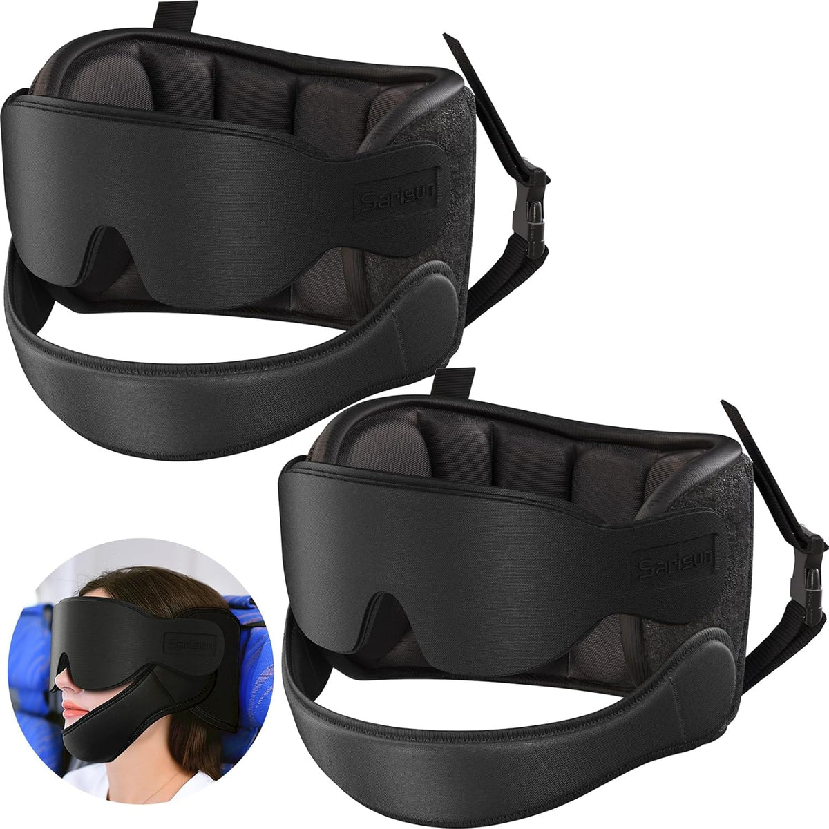 Travel Pillows for Airplanes, 360° Stable Support for Sleep, 2pcs