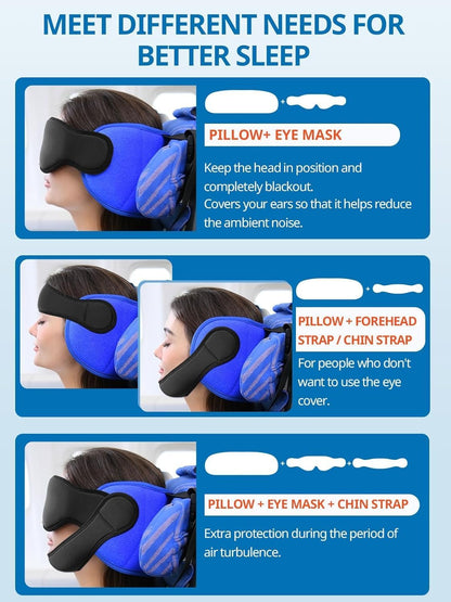 Travel Pillows for Airplanes, 360° Stable Support for Sleep, 2pcs