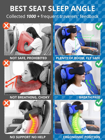 Travel Pillows for Airplanes, 360° Stable Support for Sleep, 2pcs