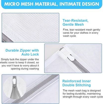 Mesh Laundry Bags for Delicates, 3 Pack Laundry Bags Mesh Wash Bags in 3 Sizes(1 Large, 1 Medium, 1 Small), Durable and Gentle Lingerie Bags for Washing Delicates, Garment Bag for Washing Machine