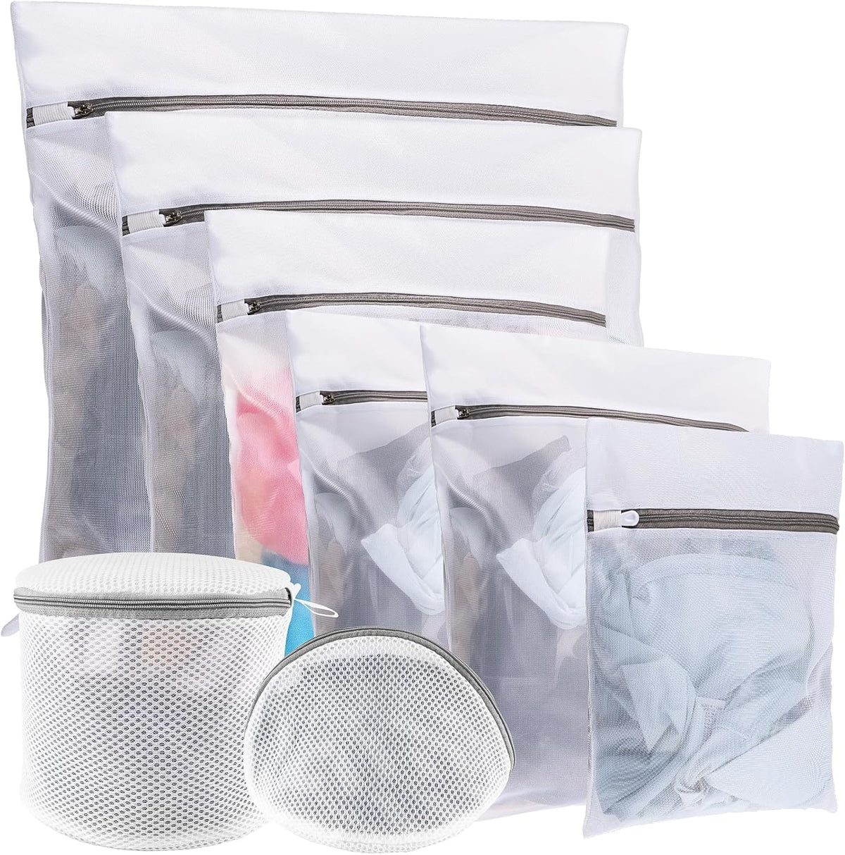 Mesh Laundry Bags for Delicates, 3 Pack Laundry Bags Mesh Wash Bags in 3 Sizes(1 Large, 1 Medium, 1 Small), Durable and Gentle Lingerie Bags for Washing Delicates, Garment Bag for Washing Machine