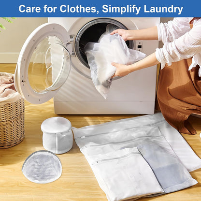 Mesh Laundry Bags for Delicates, 3 Pack Laundry Bags Mesh Wash Bags in 3 Sizes(1 Large, 1 Medium, 1 Small), Durable and Gentle Lingerie Bags for Washing Delicates, Garment Bag for Washing Machine