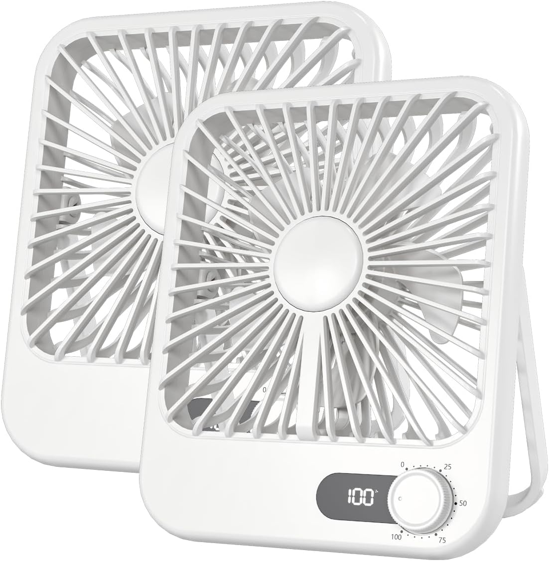2 Pack Portable Travel Fan 5000mAh, 20H Battery Life