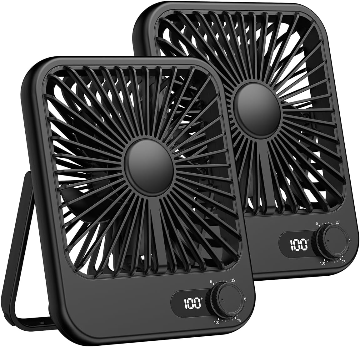 2 Pack Portable Travel Fan 5000mAh, 20H Battery Life