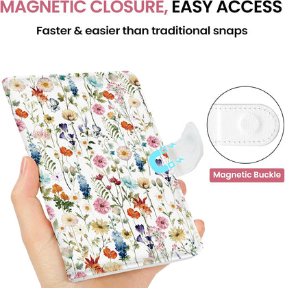 Passport Holder for Travel, RFID Blocking Wallet with Magnetic Closure