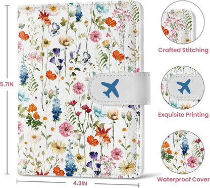Passport Holder for Travel, RFID Blocking Wallet with Magnetic Closure