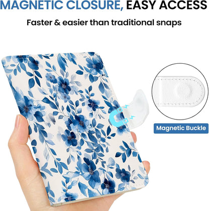 Passport Holder for Travel, RFID Blocking Wallet with Magnetic Closure
