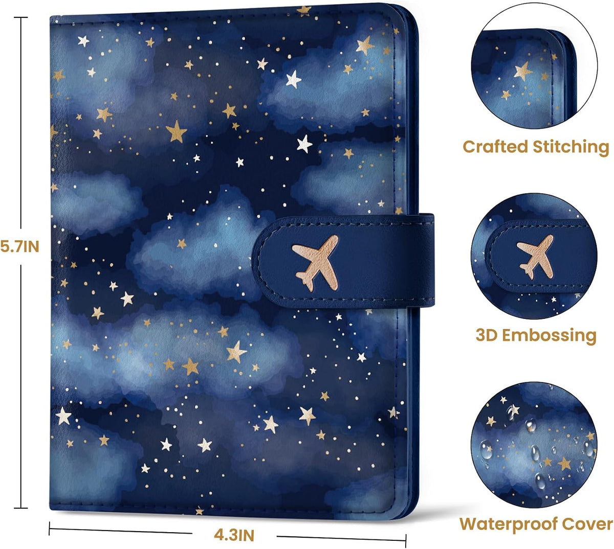 Passport Holder for Travel, RFID Blocking Wallet with Magnetic Closure