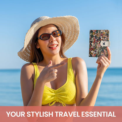 Passport Holder for Travel, RFID Blocking Wallet with Magnetic Closure
