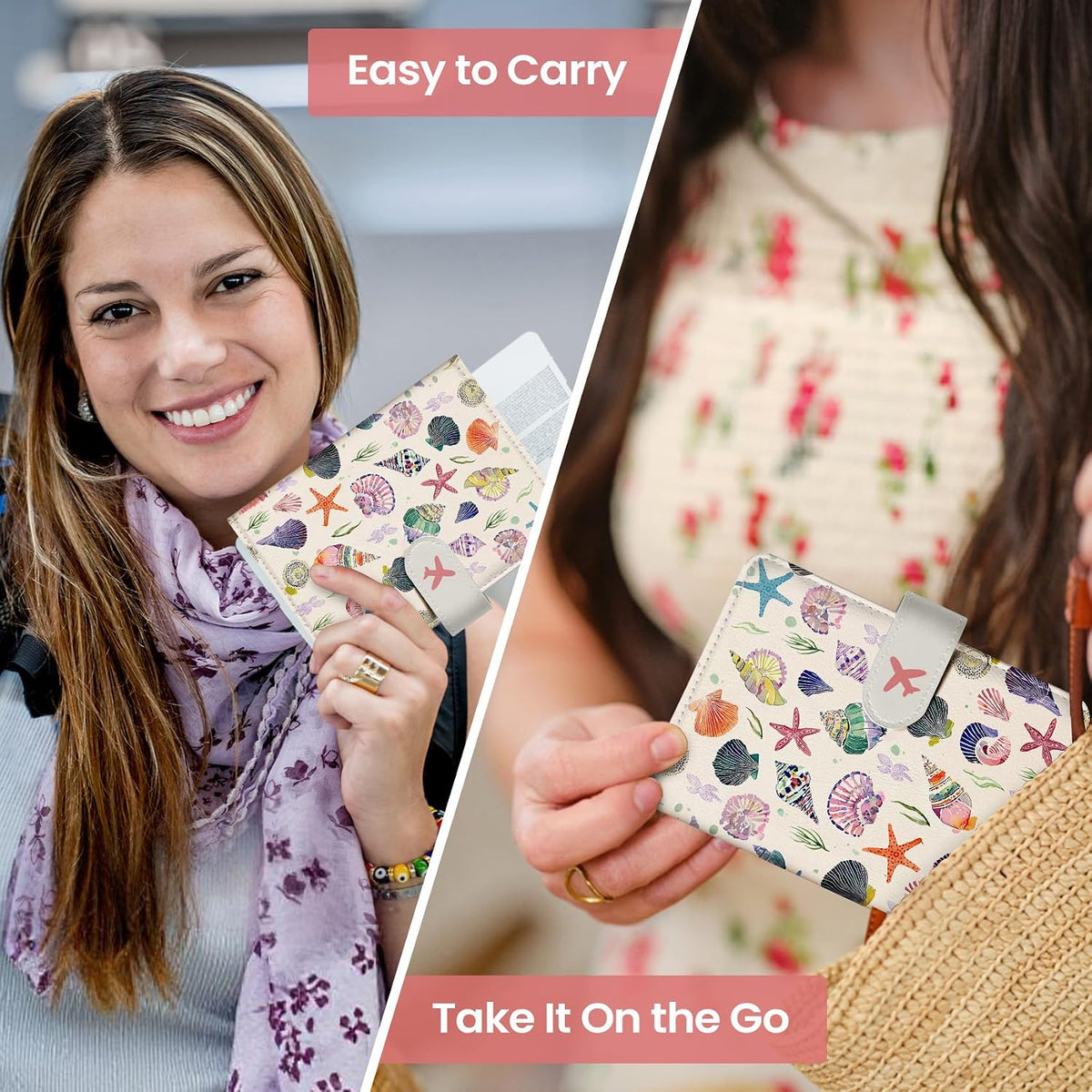 Passport Holder for Travel, RFID Blocking Wallet with Magnetic Closure