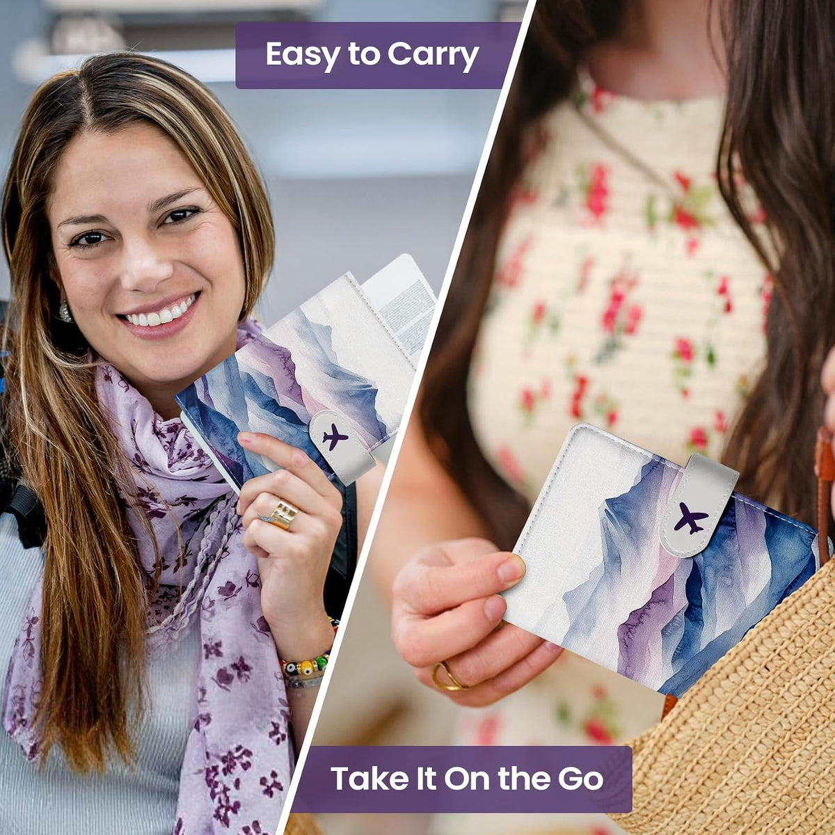Passport Holder for Travel, RFID Blocking Wallet with Magnetic Closure