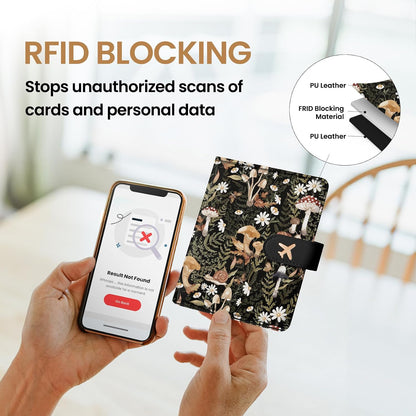 Passport Holder for Travel, RFID Blocking Wallet with Magnetic Closure