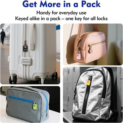 SURE LOCK Mini TSA Approved Keyed Luggage Lock – One Key Opens All, Fits Tight Zipper Gaps & Small Pull Holes, Compact Travel Lock for Suitcases, Backpacks & Handbags