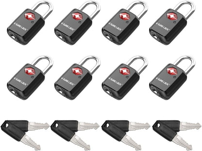 SURE LOCK Mini TSA Approved Keyed Luggage Lock – One Key Opens All, Fits Tight Zipper Gaps & Small Pull Holes, Compact Travel Lock for Suitcases, Backpacks & Handbags