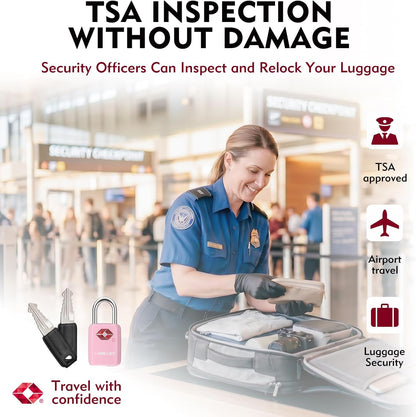 SURE LOCK Mini TSA Approved Keyed Luggage Lock – One Key Opens All, Fits Tight Zipper Gaps & Small Pull Holes, Compact Travel Lock for Suitcases, Backpacks & Handbags