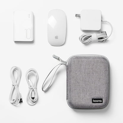 Small Travel Carrying Storage Case, 4.4"x4.4" Charger Organizer, Pouch compatible with MacBook Power Adapter, Laptop Accessories Cables, Cords, USB Drives, Earphones