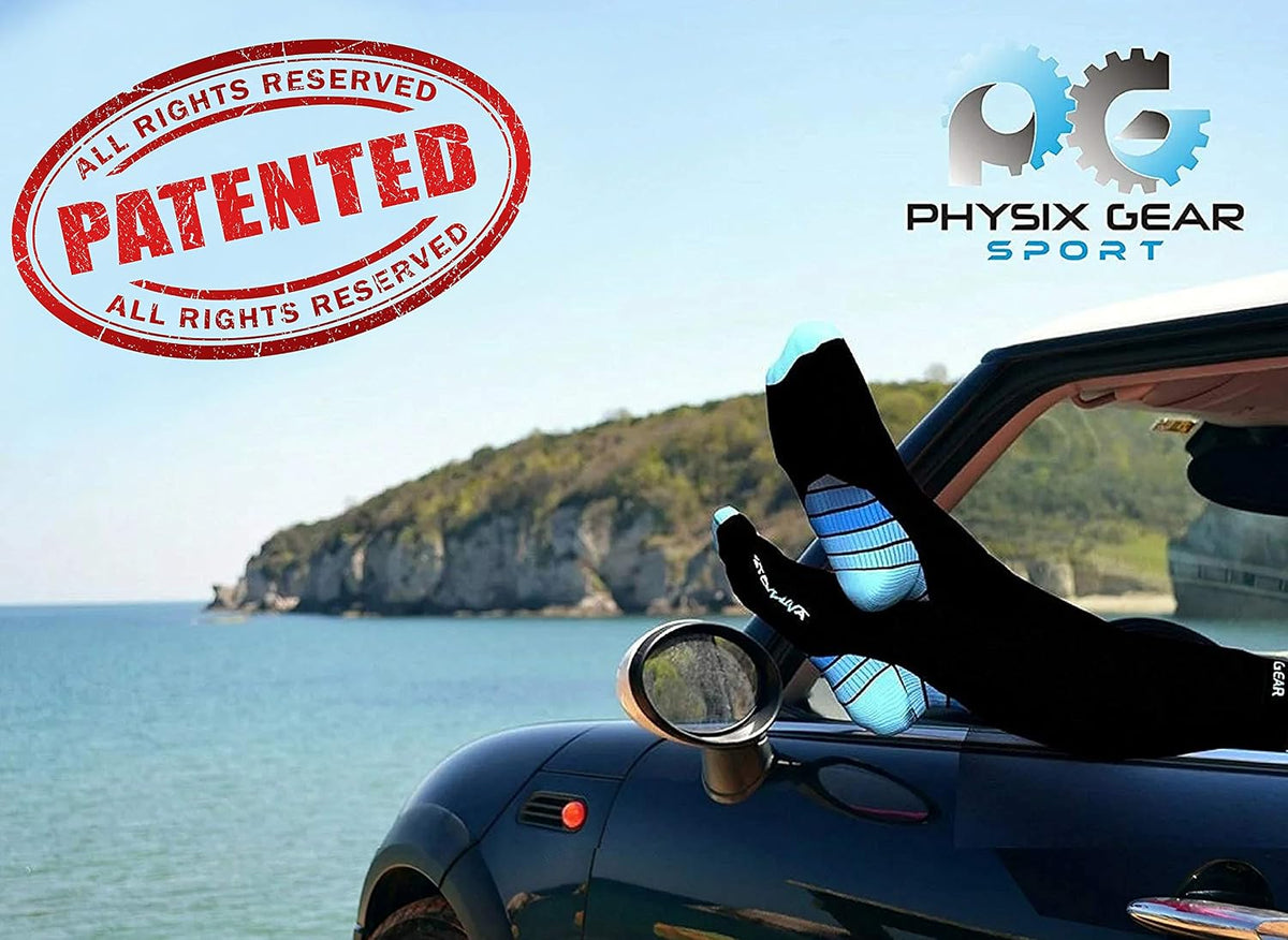 Physix Gear Compression Socks 20-30 mmHg - Men & Women - Running, Nurses, Shin Splints, Flight, Travel