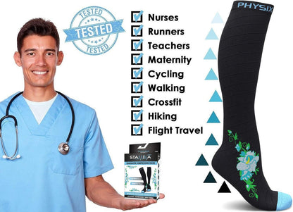 Physix Gear Compression Socks 20-30 mmHg - Men & Women - Running, Nurses, Shin Splints, Flight, Travel