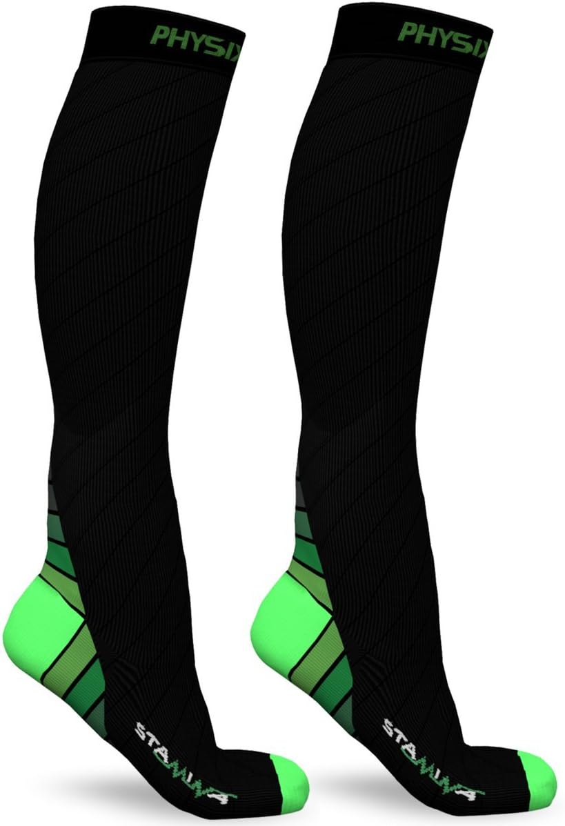 Physix Gear Compression Socks 20-30 mmHg - Men & Women - Running, Nurses, Shin Splints, Flight, Travel