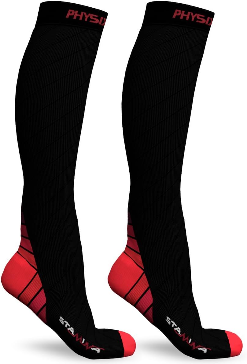 Physix Gear Compression Socks 20-30 mmHg - Men & Women - Running, Nurses, Shin Splints, Flight, Travel