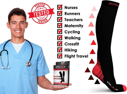 Physix Gear Compression Socks 20-30 mmHg - Men & Women - Running, Nurses, Shin Splints, Flight, Travel