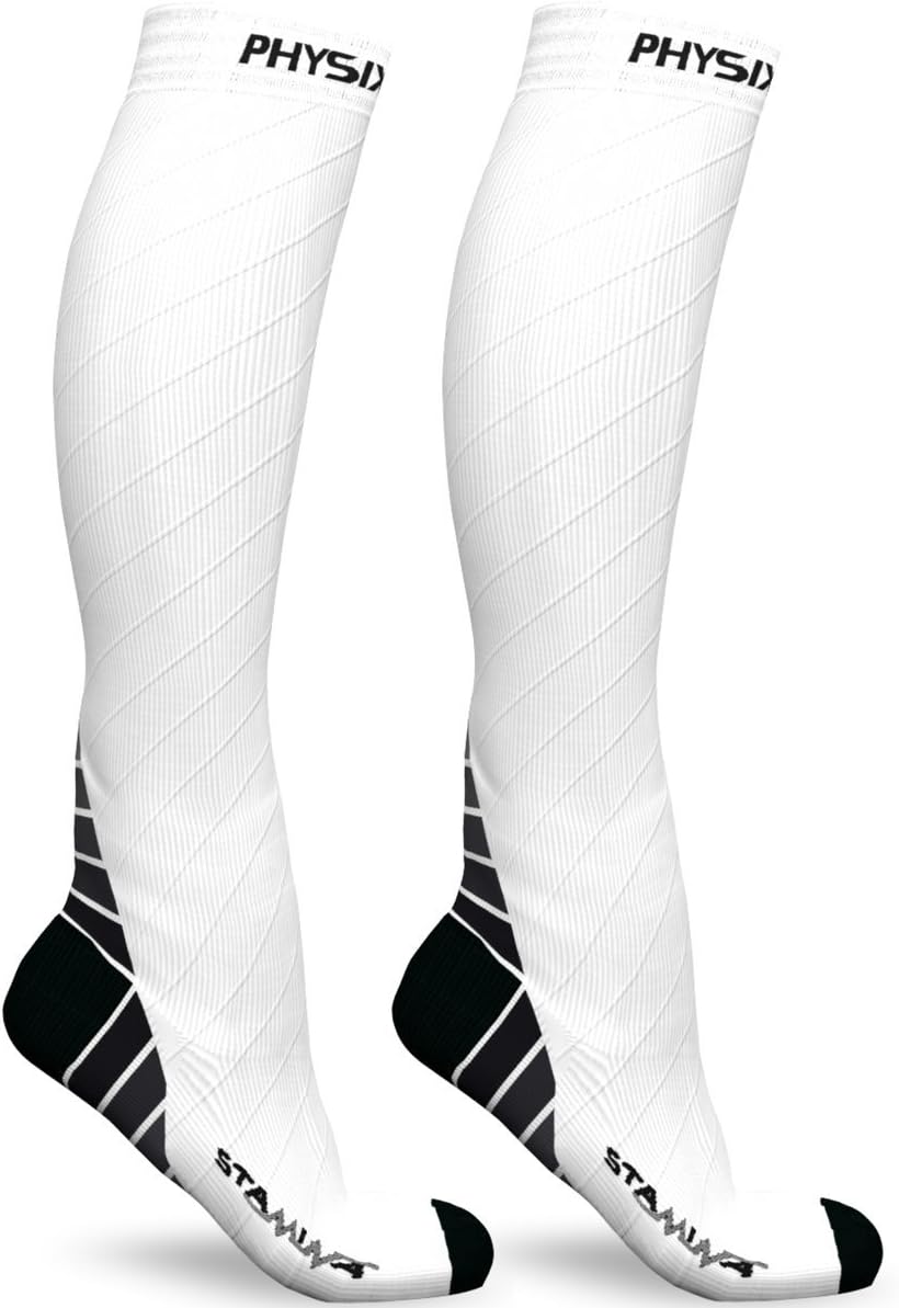 Physix Gear Compression Socks 20-30 mmHg - Men & Women - Running, Nurses, Shin Splints, Flight, Travel