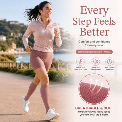 4 Pairs-Compression Socks for Women&Men Circulation-Best Support for Nurses,Running,Athletic