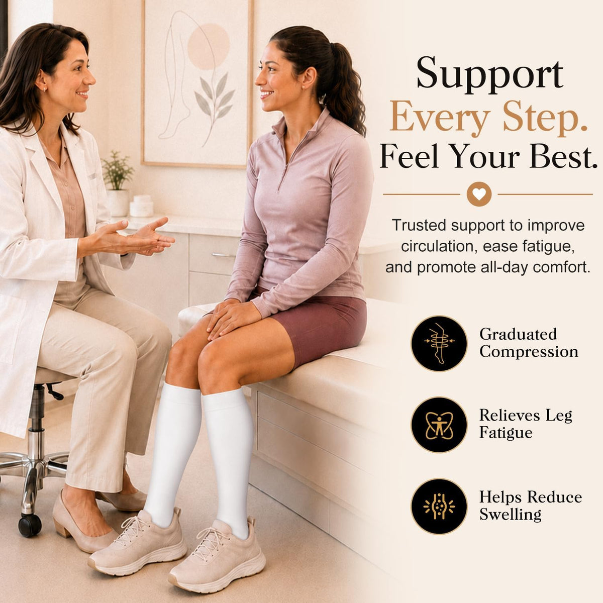 4 Pairs-Compression Socks for Women&Men Circulation-Best Support for Nurses,Running,Athletic