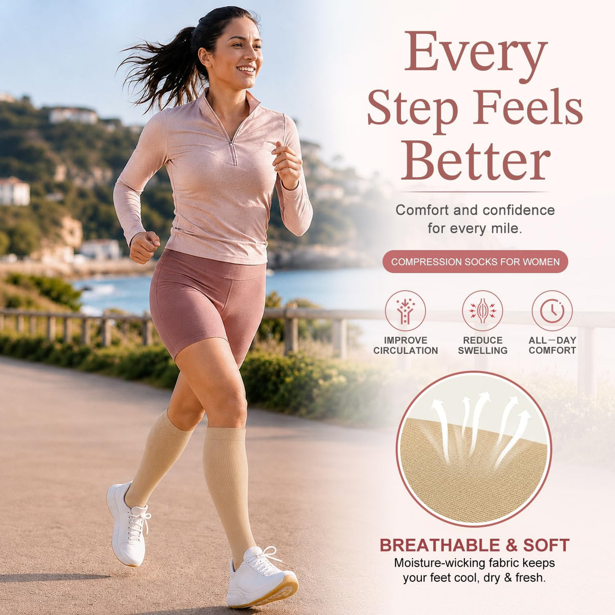 4 Pairs-Compression Socks for Women&Men Circulation-Best Support for Nurses,Running,Athletic