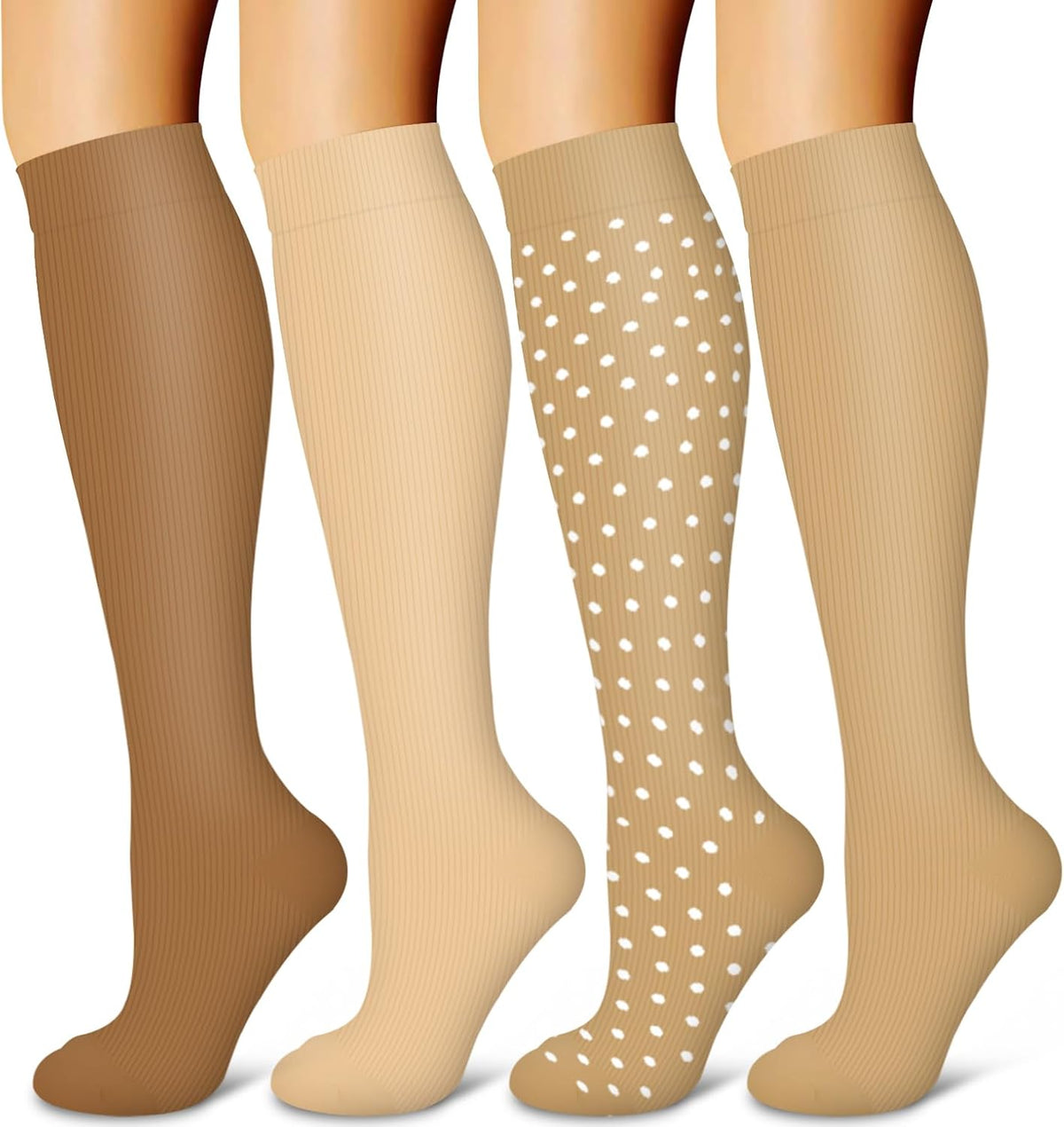 4 Pairs-Compression Socks for Women&Men Circulation-Best Support for Nurses,Running,Athletic