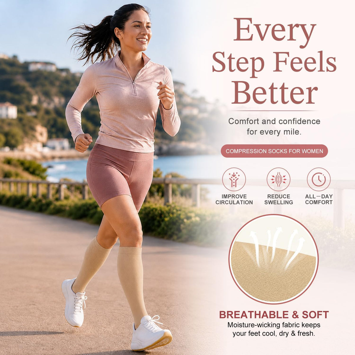 4 Pairs-Compression Socks for Women&Men Circulation-Best Support for Nurses,Running,Athletic