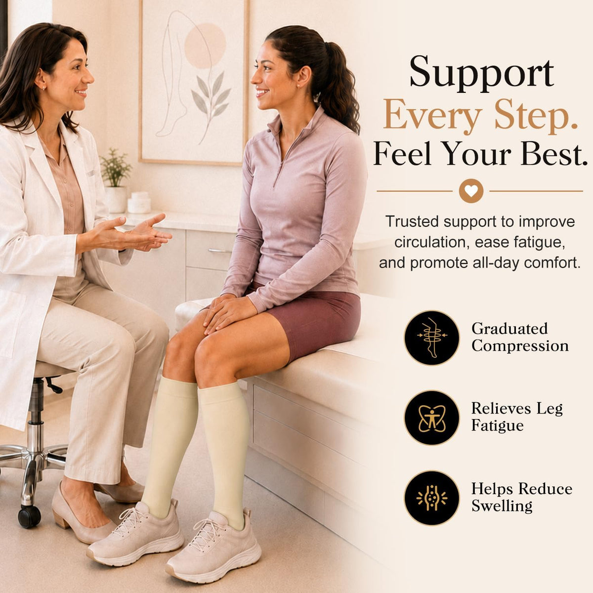 4 Pairs-Compression Socks for Women&Men Circulation-Best Support for Nurses,Running,Athletic