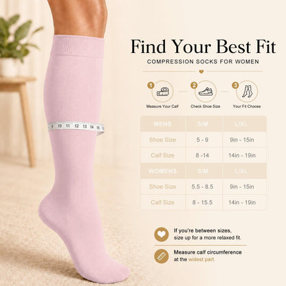 4 Pairs-Compression Socks for Women&Men Circulation-Best Support for Nurses,Running,Athletic