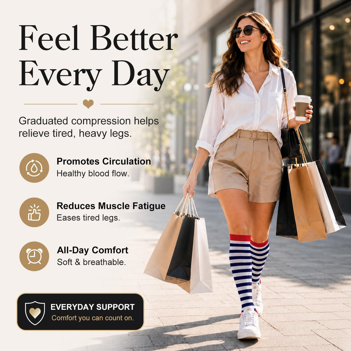 4 Pairs-Compression Socks for Women&Men Circulation-Best Support for Nurses,Running,Athletic