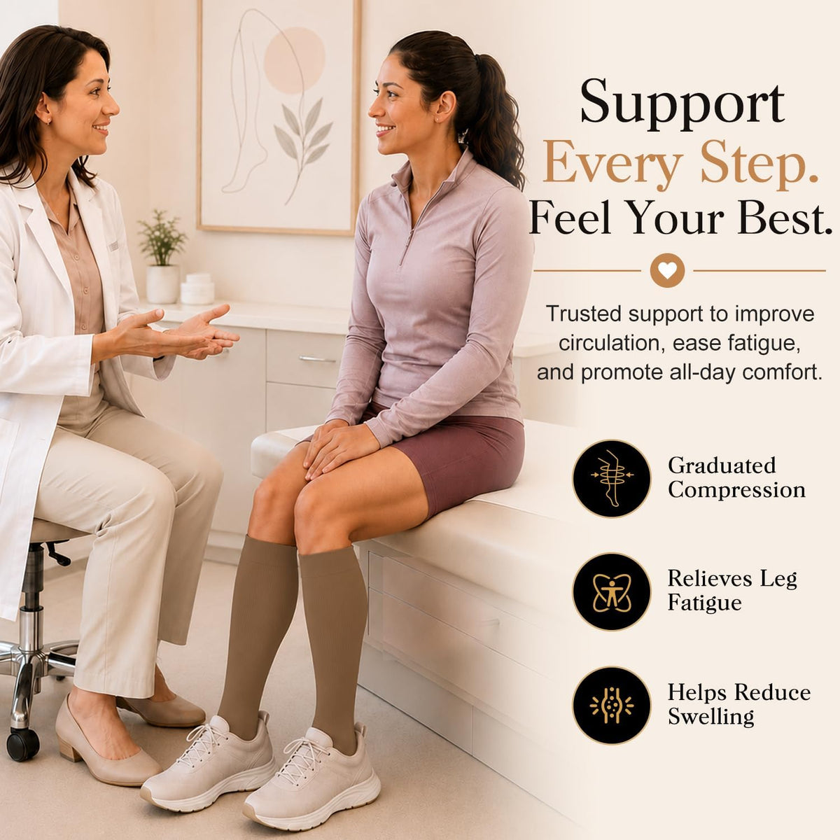 4 Pairs-Compression Socks for Women&Men Circulation-Best Support for Nurses,Running,Athletic