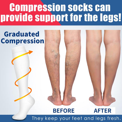 4 Pairs-Compression Socks for Women&Men Circulation-Best Support for Nurses,Running,Athletic