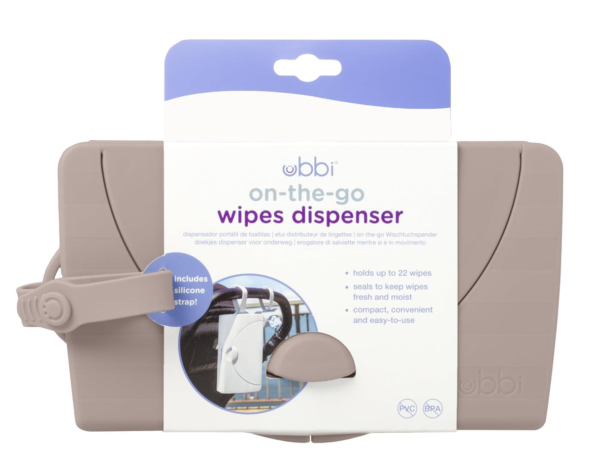On-the-Go Baby Wipes Dispenser, Taupe