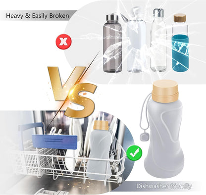 Collapsible Water Bottles,650ml,Leak Proof,Reuseable BPA Free Silicone Foldable Water Bottles,Durable Lightweight for Travel Gym Camping Hiking,Compact Size Portable Sports Water Bottle (Blue)