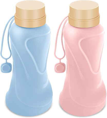 Collapsible Water Bottles,650ml,Leak Proof,Reuseable BPA Free Silicone Foldable Water Bottles,Durable Lightweight for Travel Gym Camping Hiking,Compact Size Portable Sports Water Bottle (Blue)